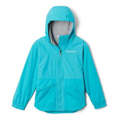 Girls' Columbia Rainy Trails Fleece Lined Rain Jacket