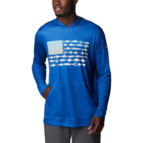 Columbia men's pfg fish best sale flag hoodie