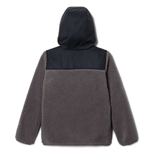 Essential Elements Men's Fuzzy Warm Soft Sherpa Lined Sweatshirt Fleece  Hooded Full-Zip Jacket