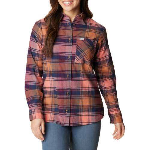 Women's Columbia Calico Basin Flannel Long Sleeve Button Up Shirt