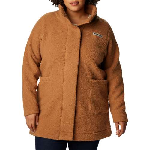 Shop Plus Size Madison Long Wool Coat in Brown