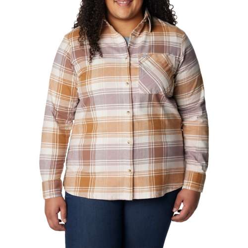 Women's Columbia Plus Size Calico Basin Flannel Long Sleeve Button Up Shirt
