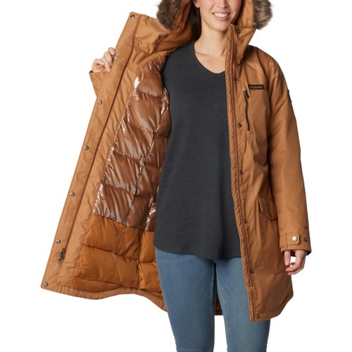 Columbia Suttle Mountain Long Insulated Jacket Women s Camel Brown L