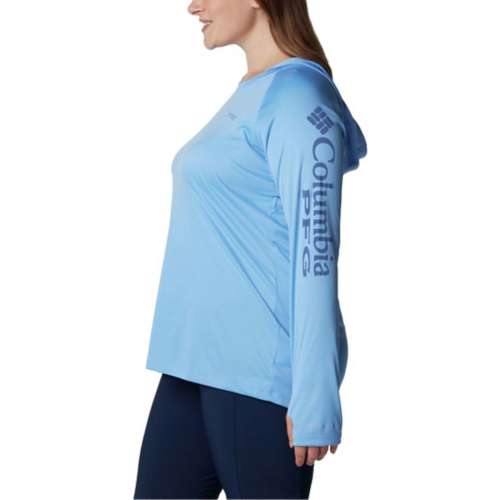 Women's Columbia Plus Size Tidal Tee Long Sleeve Hooded T-Shirt