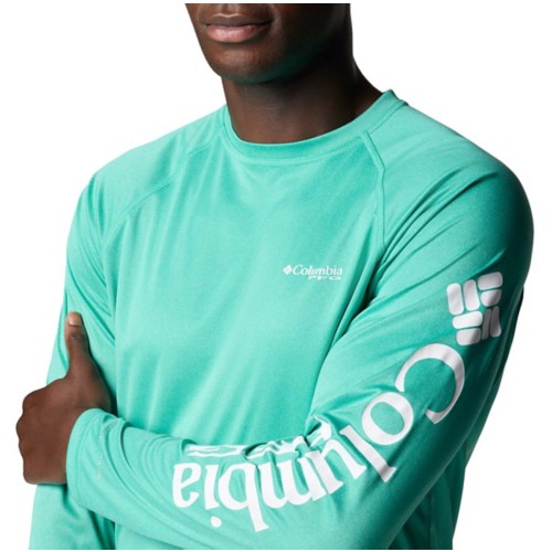 Men's Columbia PFG Terminal Tackle Heather Long Sleeve T-Shirt