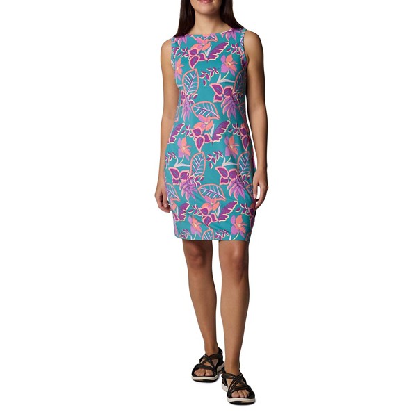Women's Columbia Chill River Printed Midi Dress 2X Razzle