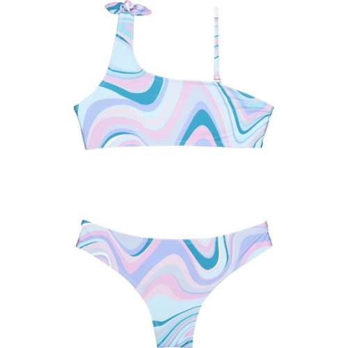 Girls' Raisins Wave One Shoulder Swim Bikini Set