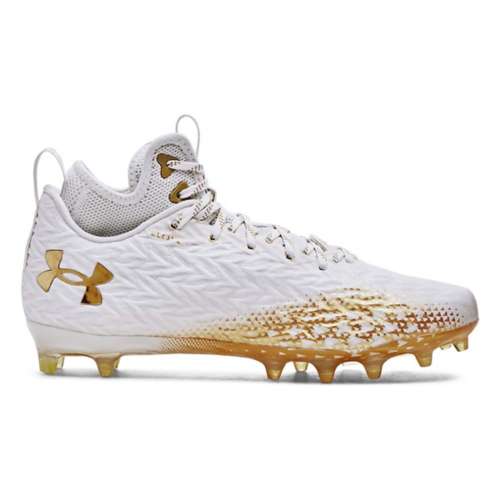 Under Armour Men's Size 11.5 Red Gold Spotlight LE Football Cleats