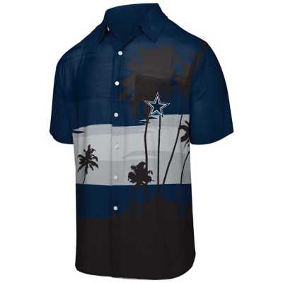 FOCO Seattle Seahawks NFL Mens Tropical Sunset Button Up Shirt