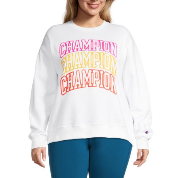 Women's Champion Plus Powerblend Varsity Crewneck Sweatshirt product image