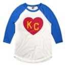 Adult Charlie Hustle KC Heart Raglan 3/4 Sleeve T-Shirt