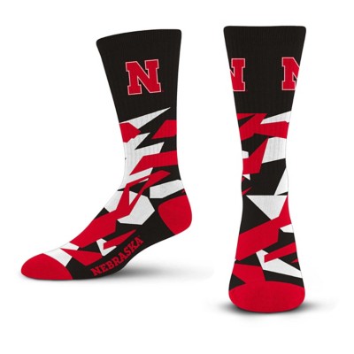 For Bare Feet Nebraska Cornhuskers Shattered Camo Socks