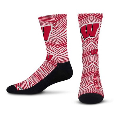 For Bare Feet Wisconsin Badgers Zubaz Fever Socks