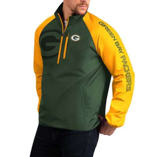 NFL Men's Point Guard Lightweight 1/2 Zip Jacket (Size L) Green Bay Packers, Polyester - ShoeMall