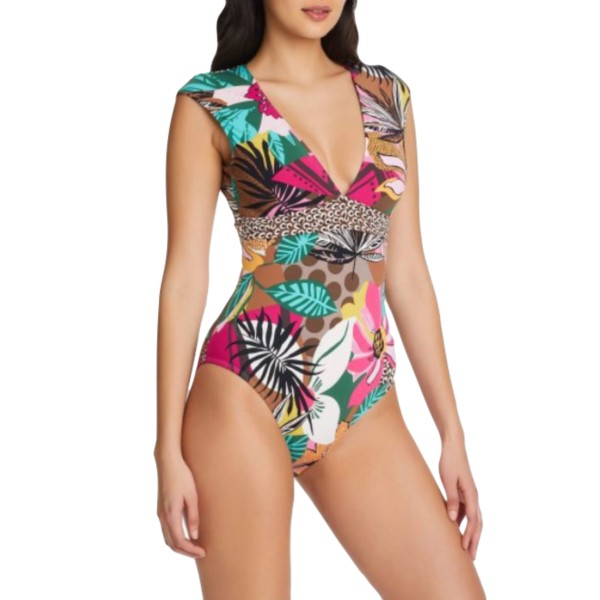 Women's Bleu Rod Beattie Cap Sleeve V Neck One-Piece product image