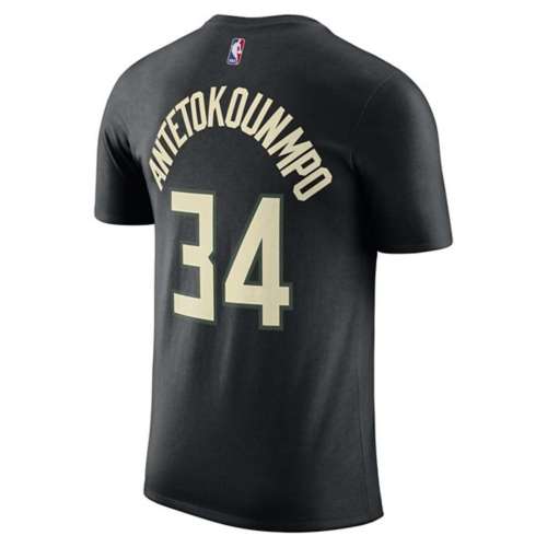 Nike Milwaukee Bucks Giannis Antetokounmpo #34 Statement Name & Number T-Shirt
