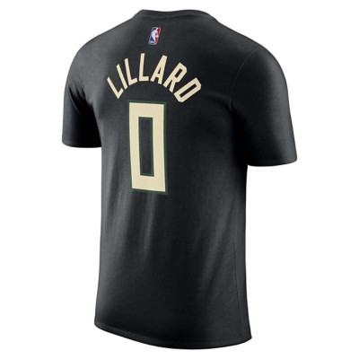 Jordan Milwaukee Bucks Damian Lillard #0 Statement Name & Number T-Shirt