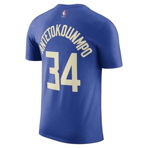 Nike Milwaukee Bucks Giannis Antetokounmpo #34 2022 City Editon Name & Number T-Shirt