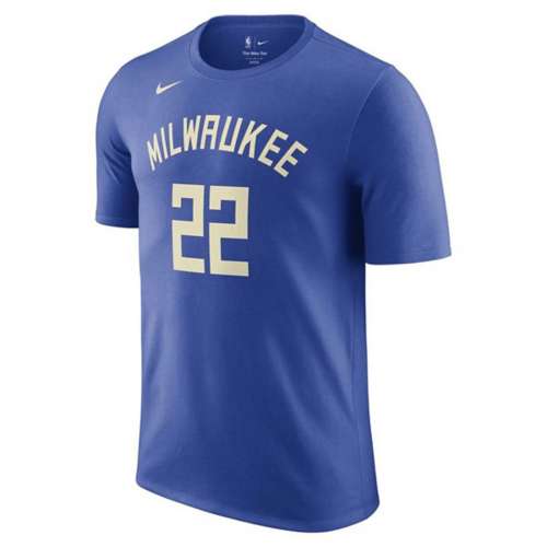 Nike Milwaukee Bucks Khris Middleton #22 2022 City Edition Name & Number T-Shirt