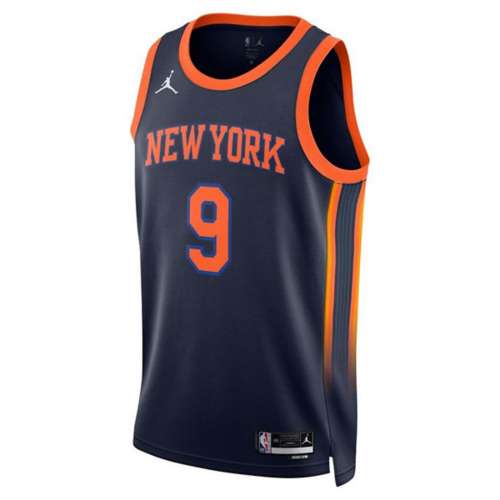 Nike New York Knicks RJ Barrett #9 2022 Statement Name & Number T-Shirt
