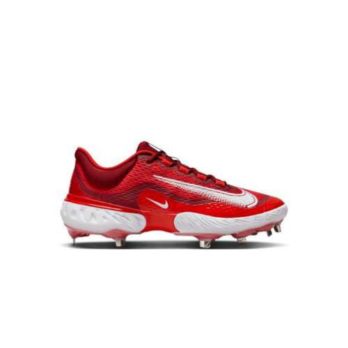 Size 10 Nike Alpha Huarache 7 Pro Low Lacrosse Cleats White/Red