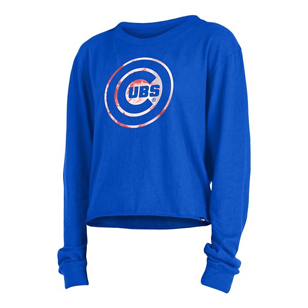 New Era Women's Chicago Cubs Tie-Dye Crop Long Sleeve Shirt product image