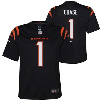 Nike Youth Cincinnati Bengals Ja'Marr Chase #1 Black Game Jersey