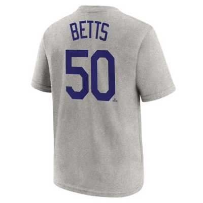 Mookie Betts Los Angeles Dodgers Nike Name & Number T-Shirt - Heather Gray