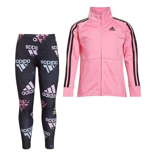 Girls' adidas 2-piece Tricot Jacket and AOP Tights Set product image