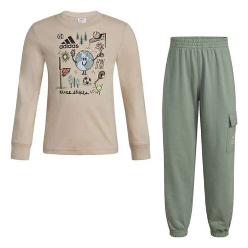 Boys' adidas Long Sleeve Sport T-Shirt and Joggers Set