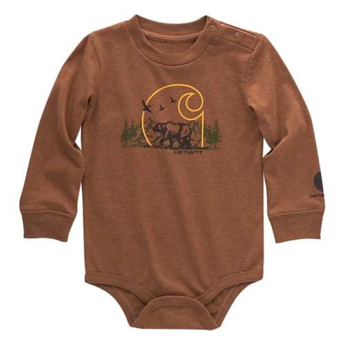 Baby Carhartt Long Sleeve Bear Onesie