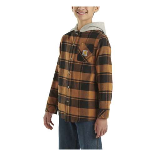 Boys' Carhartt Flannel Long Sleeve Button Up Shirt