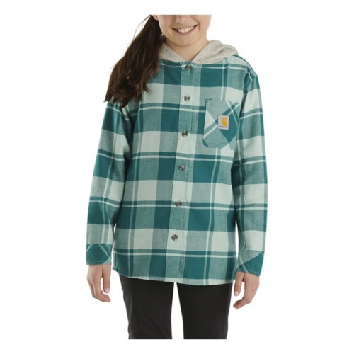 Girls hooded flannel hotsell