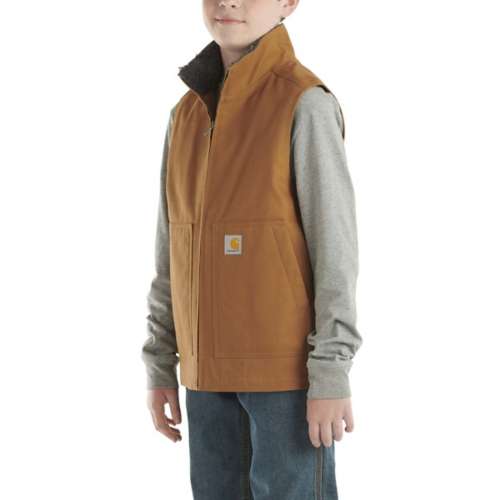 Boys' Carhartt Canvas Sherpa Lined Vest