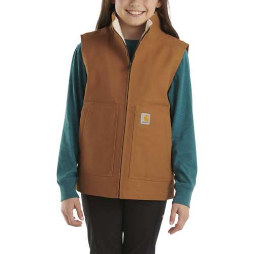 Girls' Carhartt Canvas Sherpa Lined Vest | SCHEELS.com