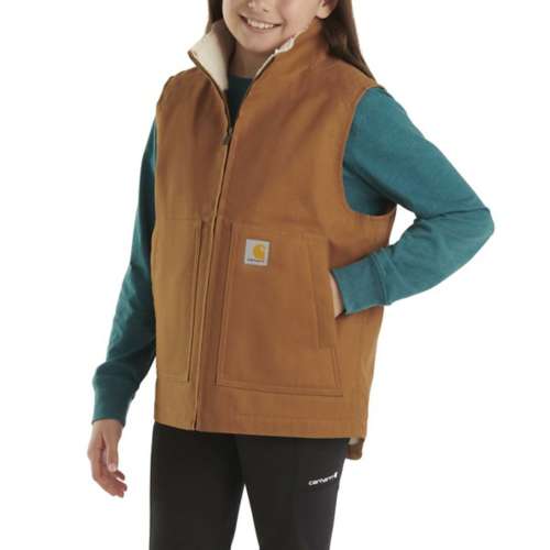 Girls' Carhartt Canvas Sherpa Lined Vest