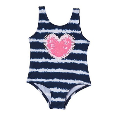 Toddler Girls' iApparel Tie Dye Stripe One Piece Swimsuit