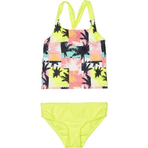 Girls' iApparel Palm Tree Patch Swim Tankini Set