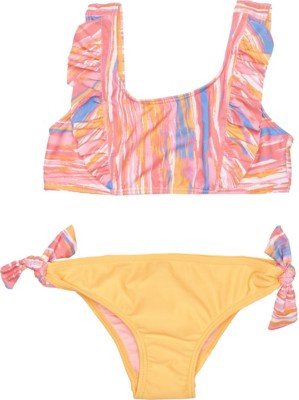 Girls' iApparel Watercolor Stripe Swim Bikini Set