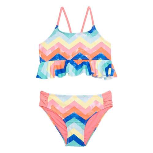 Girls' iApparel Chevron Stripe Swim Bikini Set