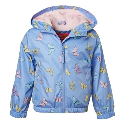 Toddler Pink Platinum Butterfly Windbreaker Jacket