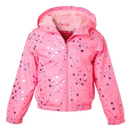 Toddler Pink Platinum Heart Windbreaker Jacket