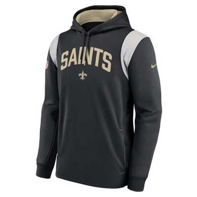 Men's Nike Black New Orleans Saints Sideline Athletic Stack Performance Pullover Hoodie Size: Medium