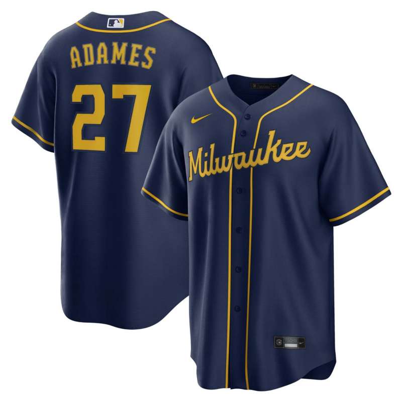 Men's Milwaukee Brewers Willy Adames Nike White Replica Player Jersey
