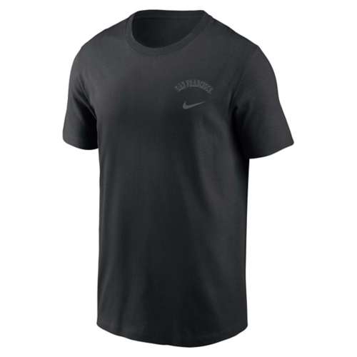 Miami Marlins Nike Logo Sketch Bar T-Shirt - Charcoal