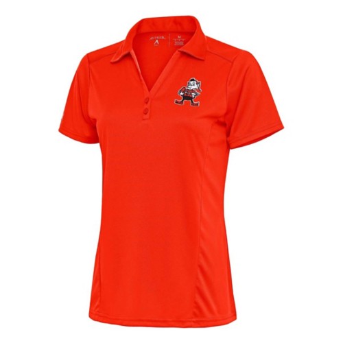 Antigua Women's Cleveland Browns Tribute Brushed Metallic Polo - Primary Image