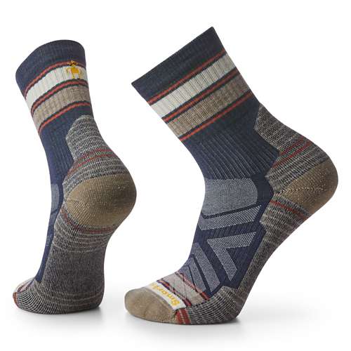 Men's Smartwool Hike Light Cushion Striped Crew Socks