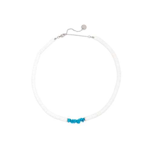 Pura Vida Puka Shell & Turquoise Chip Choker Necklace