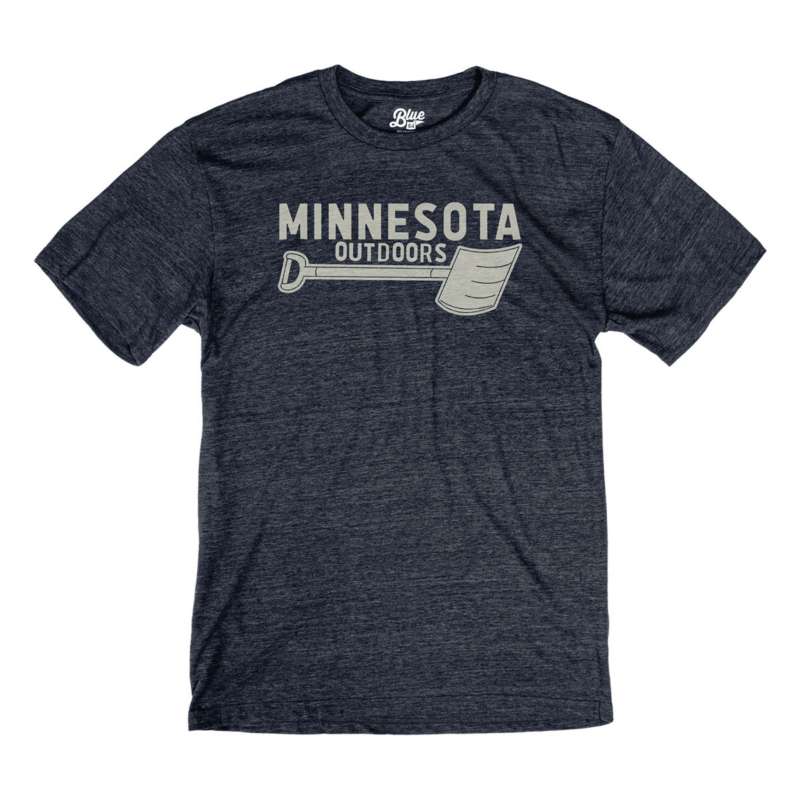 Men's Blue 84 Minnesota Snow Shovel T-Shirt