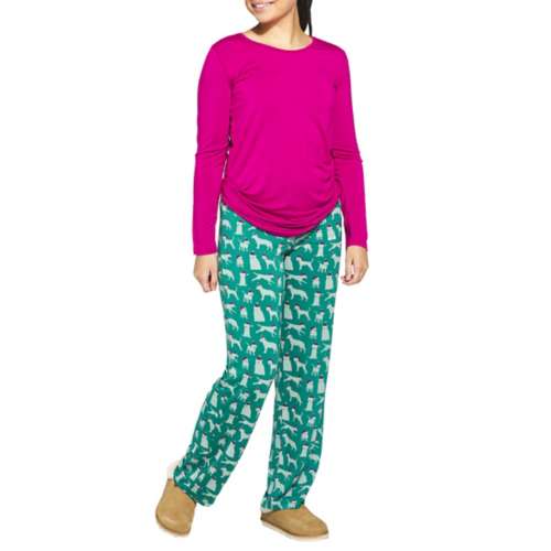 Women's Kickee Pants Loosey Goosey Long Sleeve T-Shirt & Pajama Pants Set
